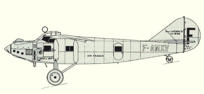 Plan d'un Laté 28-1 H (plan d'origine : Le Fana de l'Aviation - Joseph de Joux)
