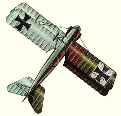 Plan d'un biplan L.F.G. Roland C.II (origine : Bombers 1914-1919 - Kenneth Munson)