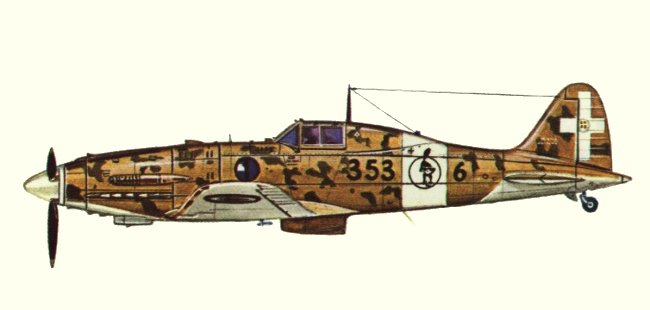 Vue d'un Macchi C.202 (origine : Fighters 1939-1945 - Kenneth Munson)