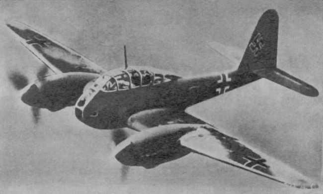 Vue d'un Me 210A-1 (origine : Gallica - Aviation magazine, septembre 1953)