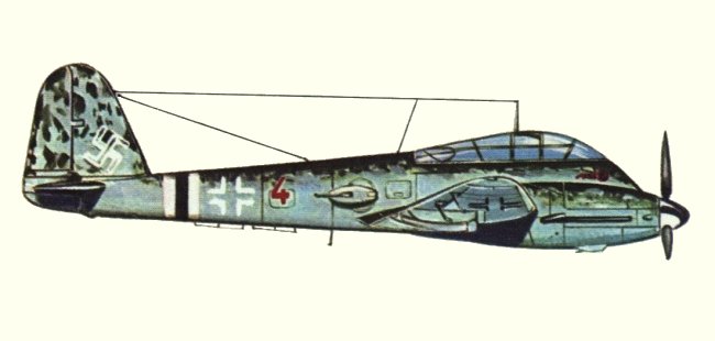 Vue d'un Me 410A-1 (origine : Fighters 1939-1945 - Kenneth Munson)
