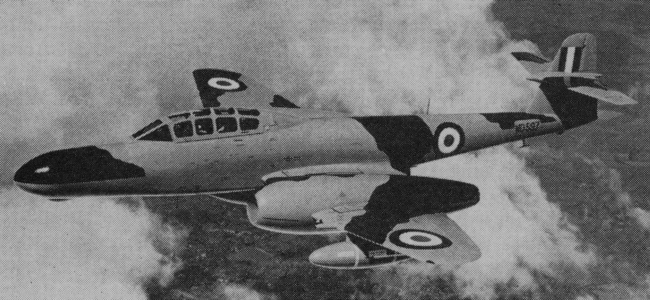 Vue d'un Meteor N.F. Mk. 11 (photo : Aircraft of the Royal Air Force 1918-57 - Owen Thetford)