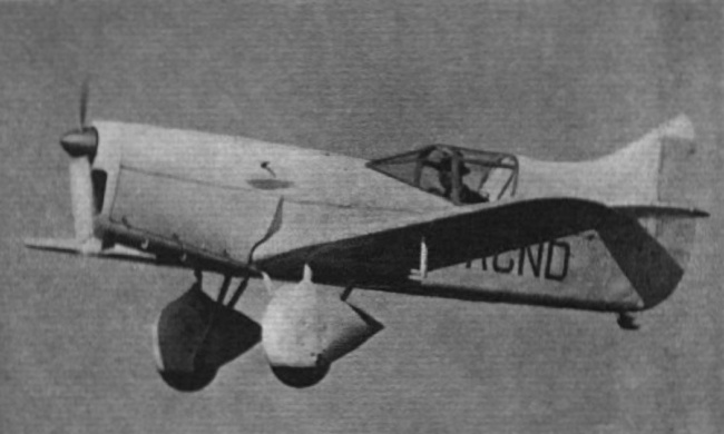 Vue du Percival Mew Gull E.1 (photo : magazine Flight, mars 1934)