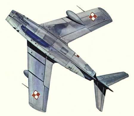 Plan d'un MiG-15UTI (origine : Fighters, encyclopaedia of world aircraft - Kenneth Munson)