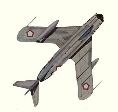 Plan d'un MiG-17PF Fresco-D (origine : Fighters, encyclopaedia of world aircraft - Kenneth Munson)