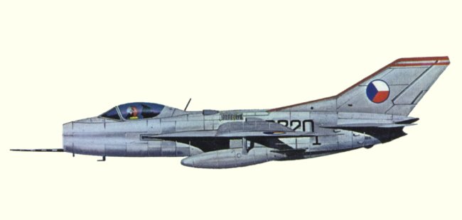 Vue d'un MiG-19S Farmer-C (origine : Fighters, encyclopaedia of world aircraft - Kenneth Munson)