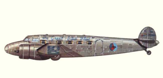 Vue d'un Model 10 de la compagnie Eastern Air Lines (origine : Airliners between the wars 1919-1939 - Kenneth Munson)