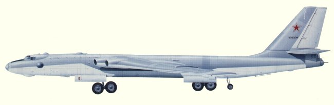 Vue d'un Myasishchev 3MS-2 (planche : Histoire de l'Aviation Militaire Bill Gunston)