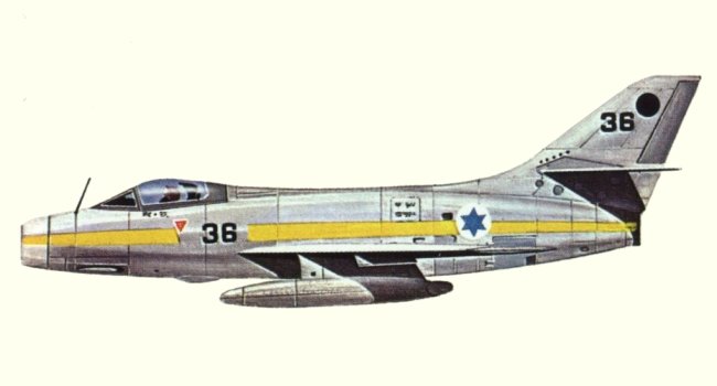 Vue d'un Mystère IV A (origine : Fighters, encyclopaedia of world aircraft - Kenneth Munson)