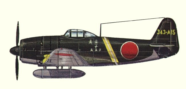 Vue d'un N1K2-J (origine : Fighters 1939-1945 - Kenneth Munson)