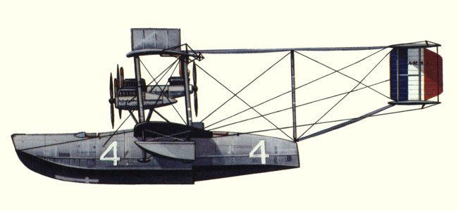 Plan de l'hydravion Curtiss NC-4 (origine : Flying Boats and Seaplanes since 1910 - Kenneth Munson)