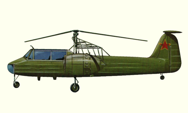 Vue d'un hélicoptère Omega G-4 (origine : Helicopters and other Rotorcraft since 1907 - Kenneth Munson)