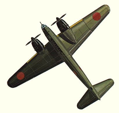 Plan d'un P1Y Ginga (origine : Bombers 1939-1945 - Kenneth Munson)