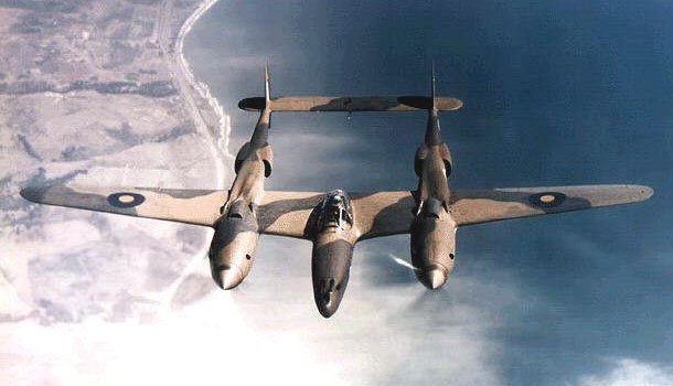 Vue d'un P-38 Lightning
