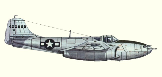 Vue d'un P-59A (origine : Fighters 1939-1945 - Kenneth Munson)