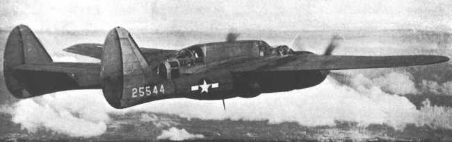 Vue d'un P-61A (photo : Jane's fighting aircraft of World War II)