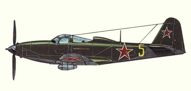 Vue d'un P-63A-6 soviétique (origine : Fighters 1939-1945 - Kenneth Munson)