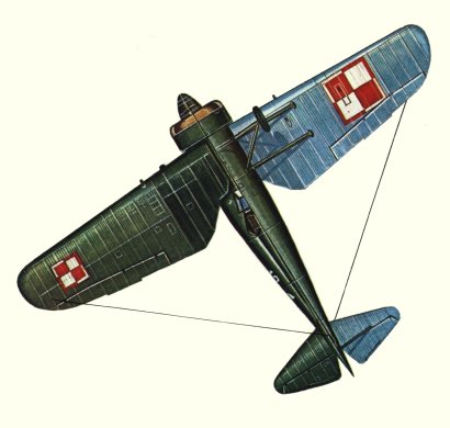 Plan d'un PZL P.11c (origine : Fighters 1939-1945 - Kenneth Munson)