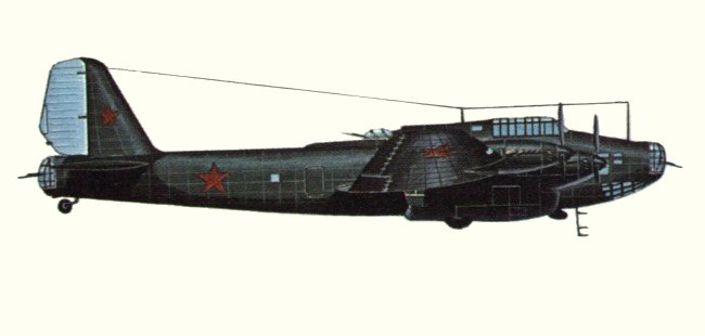 Vue d'un Pe-8 (origine : Bombers 1939-1945 - Kenneth Munson)