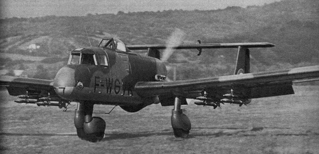 Vue du deuxième prototype du Potez P.75 (photo : Science et Vie Aviation 1957)