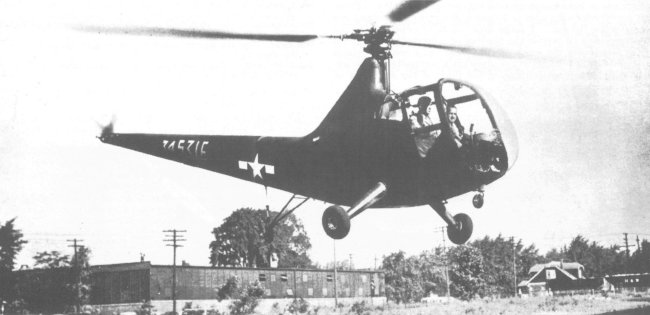 Vue d'un Sikorsky R-6A (photo : Jane's fighting aircraft of World War II)