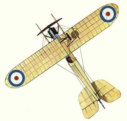 Plan d'un biplan R.A.F. B.E.2b (origine : Bombers 1914-1919 - Kenneth Munson)