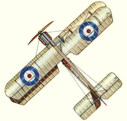 Plan d'un biplan R.A.F. B.E.2c (origine : Bombers 1914-1919 - Kenneth Munson)