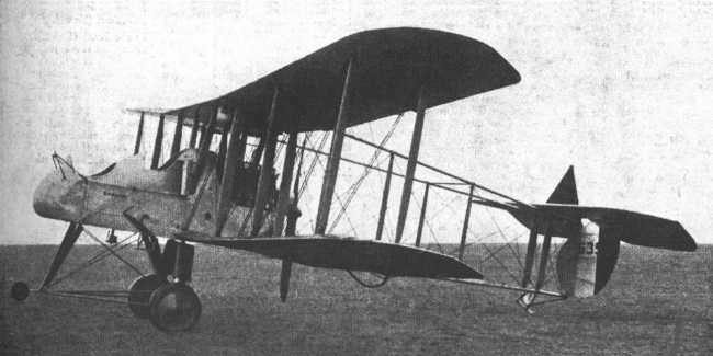 Vue d'un R.A.F. F.E.2b (photo : Jane's fighting aircraft of World War I John W.R. Taylor)