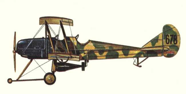 Vue d'un biplan R.A.F. R.E.5 (origine : Bombers 1914-1919 - Kenneth Munson)