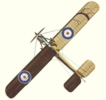 Plan d'un biplan R.A.F. R.E.7 (origine : Bombers 1914-1919 - Kenneth Munson)