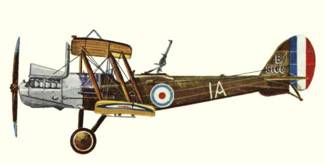Vue d'un biplan R.A.F. R.E.8 (origine : Bombers 1914-1919 - Kenneth Munson)