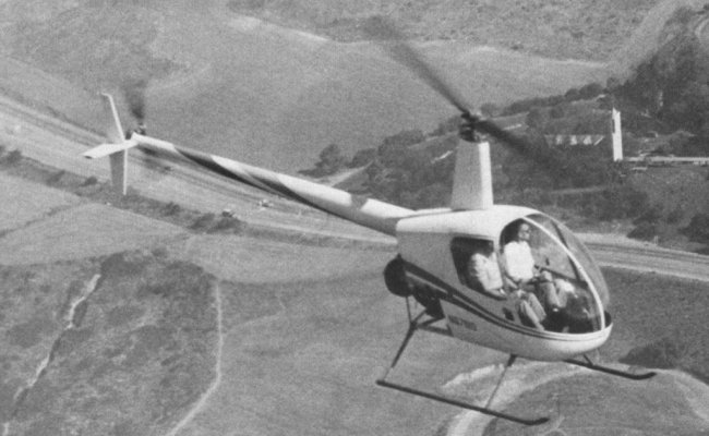 Vue d'un Robinson Model R22 (photo : Jane's pocket book 20 Helicopters Michael J.H.Taylor)