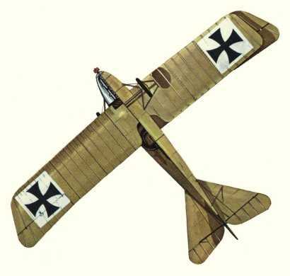 Plan d'un biplan Rumpler C.I (origine : Bombers 1914-1919 - Kenneth Munson)