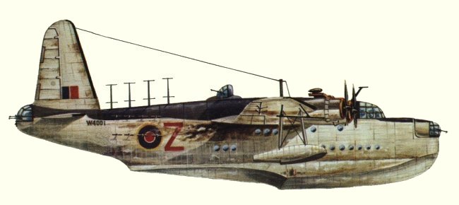 Vue d'un Sunderland III (origine : Flying Boats and Seaplanes since 1910 - Kenneth Munson)