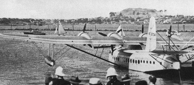 Vue d'un S-42 de la Pan American Airways aux Bermudes (photo : Pictorial History of BOAC and Imperial Airways Kenneth Munson - A. Low)