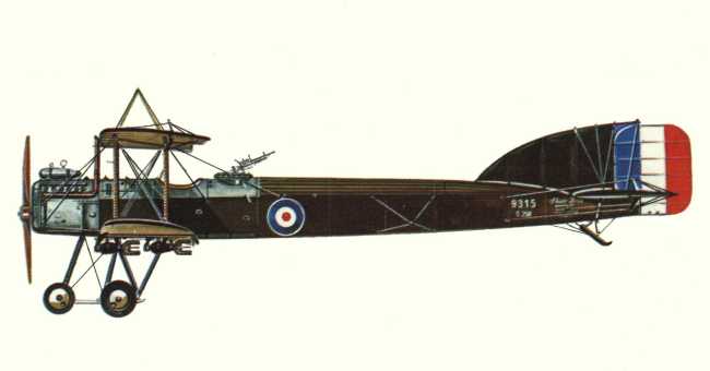 Vue d'un biplan Short Bomber (origine : Bombers 1914-1919 - Kenneth Munson)