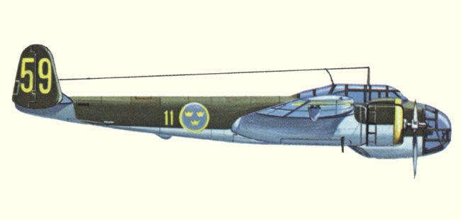 Vue d'un Saab 18A (B 18A) (origine : Bombers 1939-1945 - Kenneth Munson)