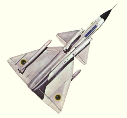 Plans d'un AJ37 Viggen (origine : Fighters, encyclopaedia of world aircraft - Kenneth Munson)
