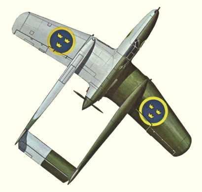 Plans d'un Saab J 21A-1 (origine : Fighters 1939-1945 - Kenneth Munson)