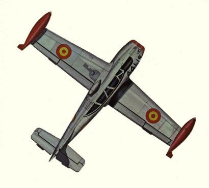 Plan d'un Saeta HA-200D (origine : Fighters, encyclopaedia of world aircraft - Kenneth Munson)