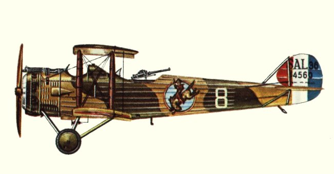 Vue d'un Salmson 2A.2 (origine : Bombers 1914-1919 - Kenneth Munson)