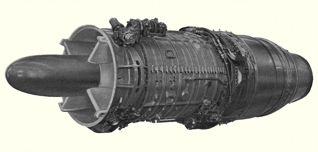 Vue d'un réacteur Armstrong Siddeley Sapphire (photo : Science et Vie Aviation 1951)
