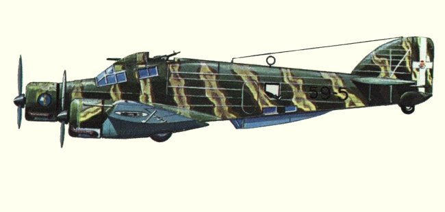 Vue d'un S.M.79-II Sparviero (origine : Bombers 1939-1945 - Kenneth Munson)