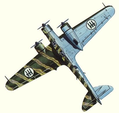 Plan d'un S.M.79-II Sparviero (origine : Bombers 1939-1945 - Kenneth Munson)
