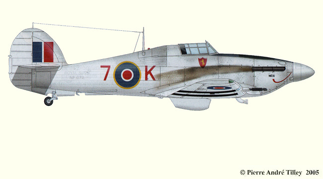 Vue d'un Sea Hurricane Mk. IIC (plan d'origine : Aéro Journal - P-A. Tilley)