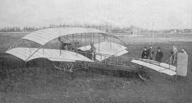 Vue d'un Sloan biplan (photo : Gallica - Les Aéroplanes de 1911 - Raymond de Gaston)