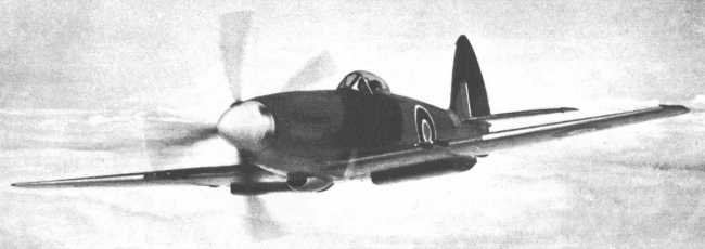 Vue du Spiteful (photo : Jane's fighting aircraft of World War II)