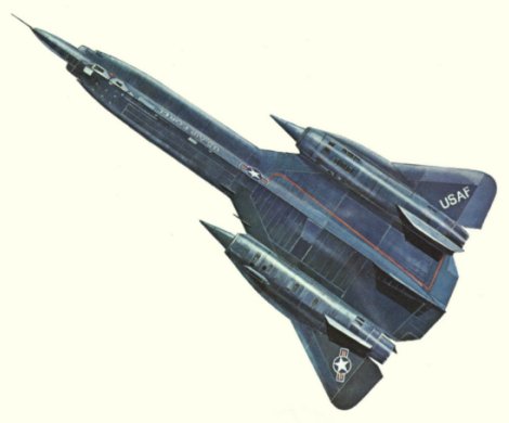 Plan d'un YF-12A (origine : Fighters, encyclopaedia of world aircraft - Kenneth Munson)