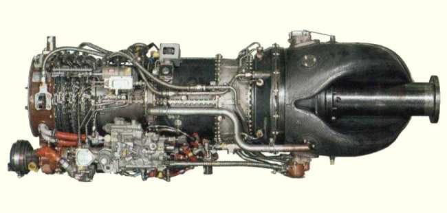 Vue d'un turbopropulseur General Electric T58