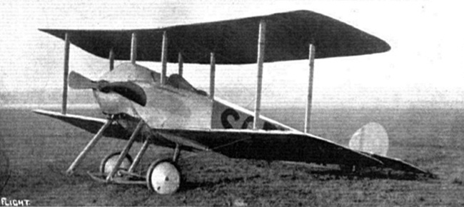 Vue d'un Sopwith Tabloïd (photo : magazine Flight, décembre 1913)